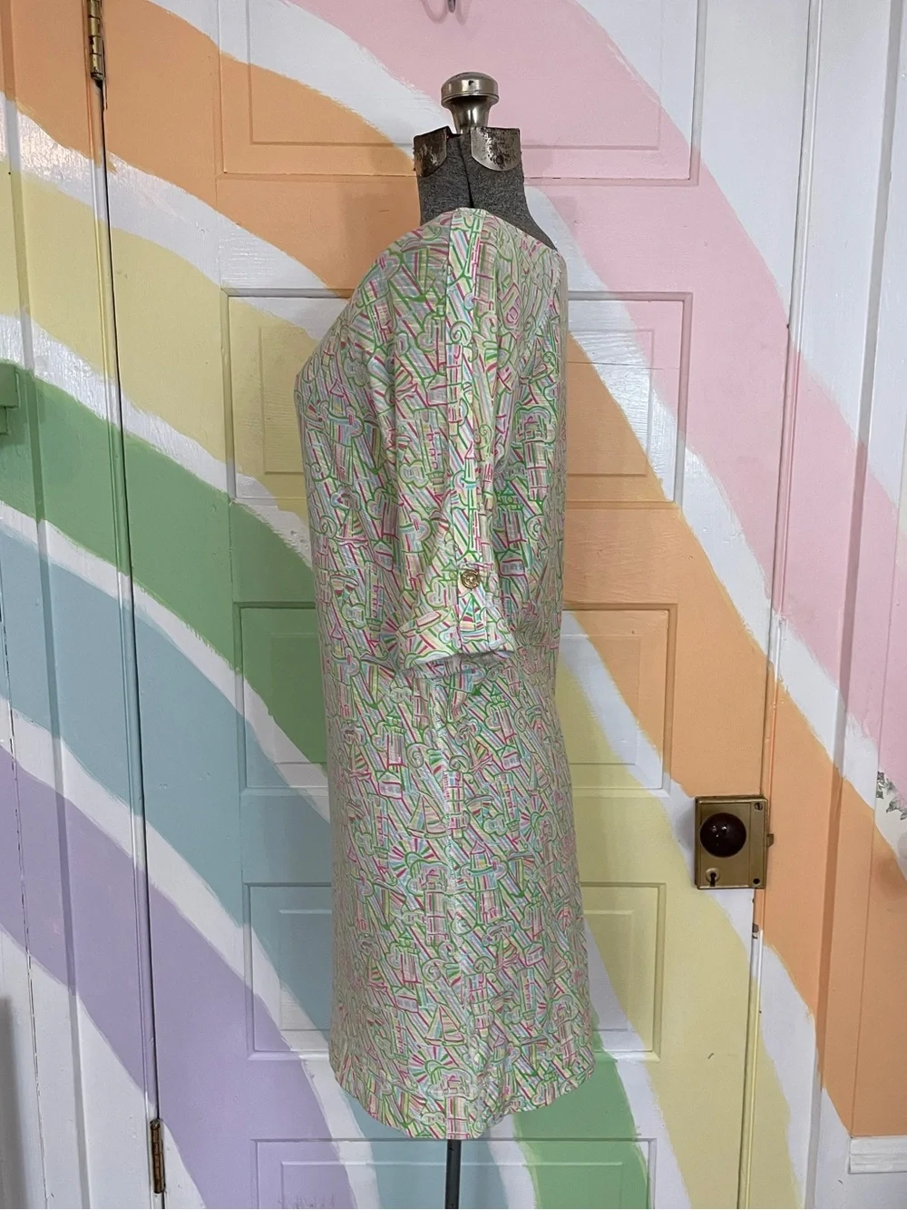 Lilly Pulitzer Camie Cotton Dress Resort White Guiding Light Print Sz XS 💛🎀